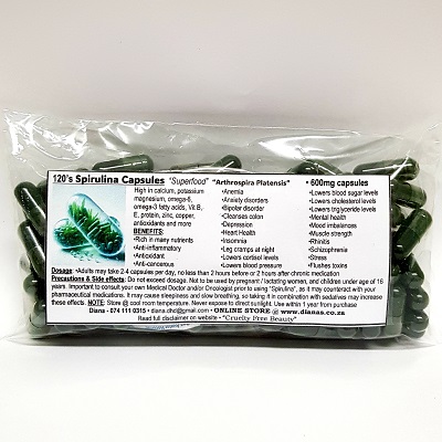 Spirulina 600mg "Vegan" Capsules 120's