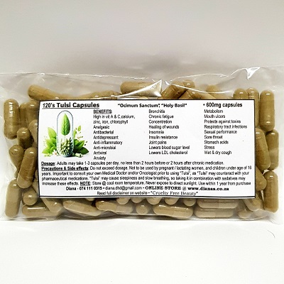 Tulsi 600mg "Vegan" Capsules 120's