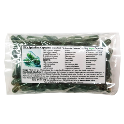 Spirulina 600mg "Vegan" Capsules - 120's