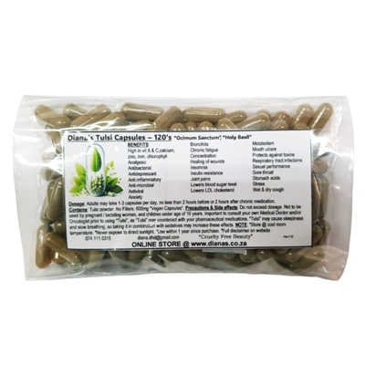 Tulsi 600mg "Vegan" Capsules - 120's